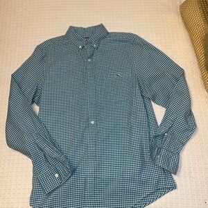 Vineyard Vines Teal Checkered Button Down Shirt